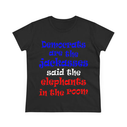 donkeys and elephants - Women's Midweight Cotton Tee