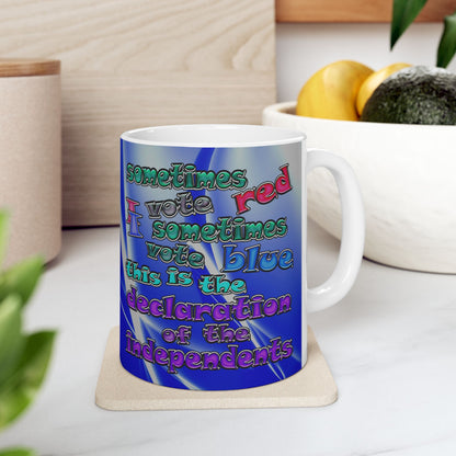 declaration of the independents - White Mug (blue-white wave)