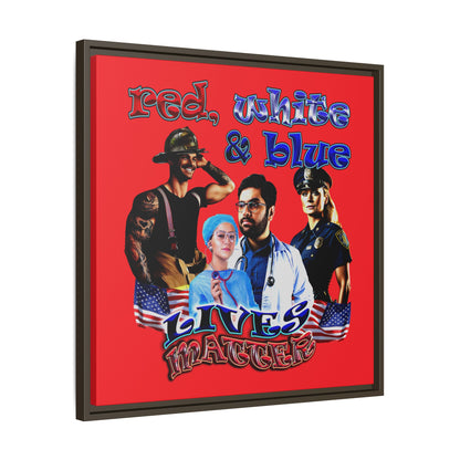 rw&b lives matter - framed canvas art (red)
