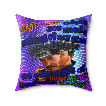 high noon - Faux Suede Square Pillow - (purple wave)