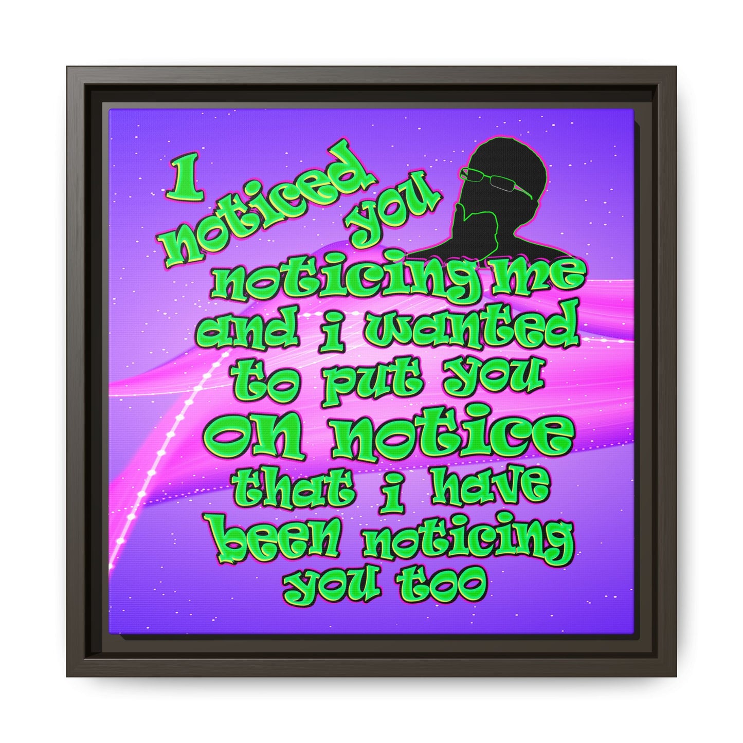 noticed you noticing - framed canvas art (purple-pink wave)