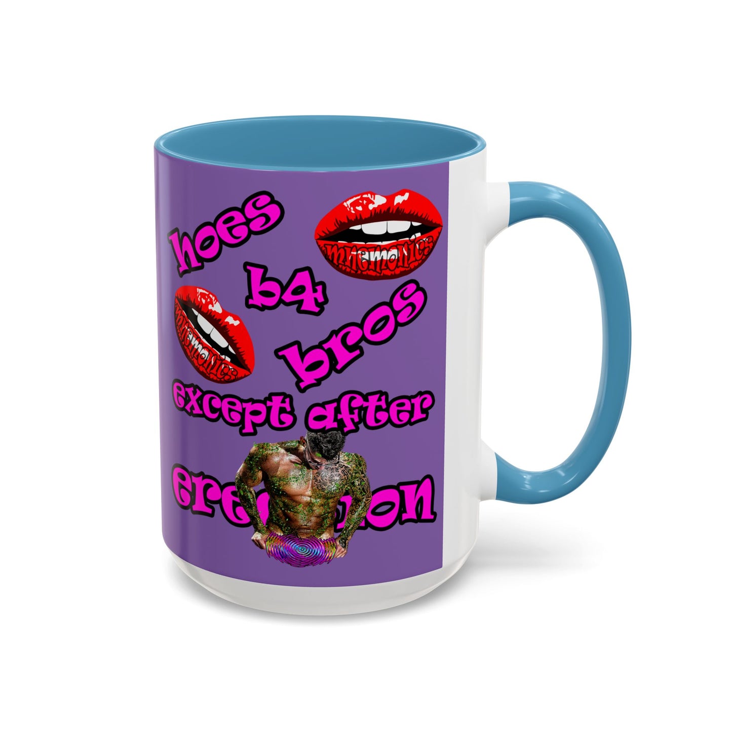 hoes b4 bros - Accent Mug (light purple)