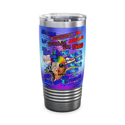 drop the beat - Ringneck Tumbler, 20oz  (purple wave)