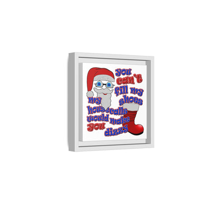 santa's shoes - framed canvas art (white)