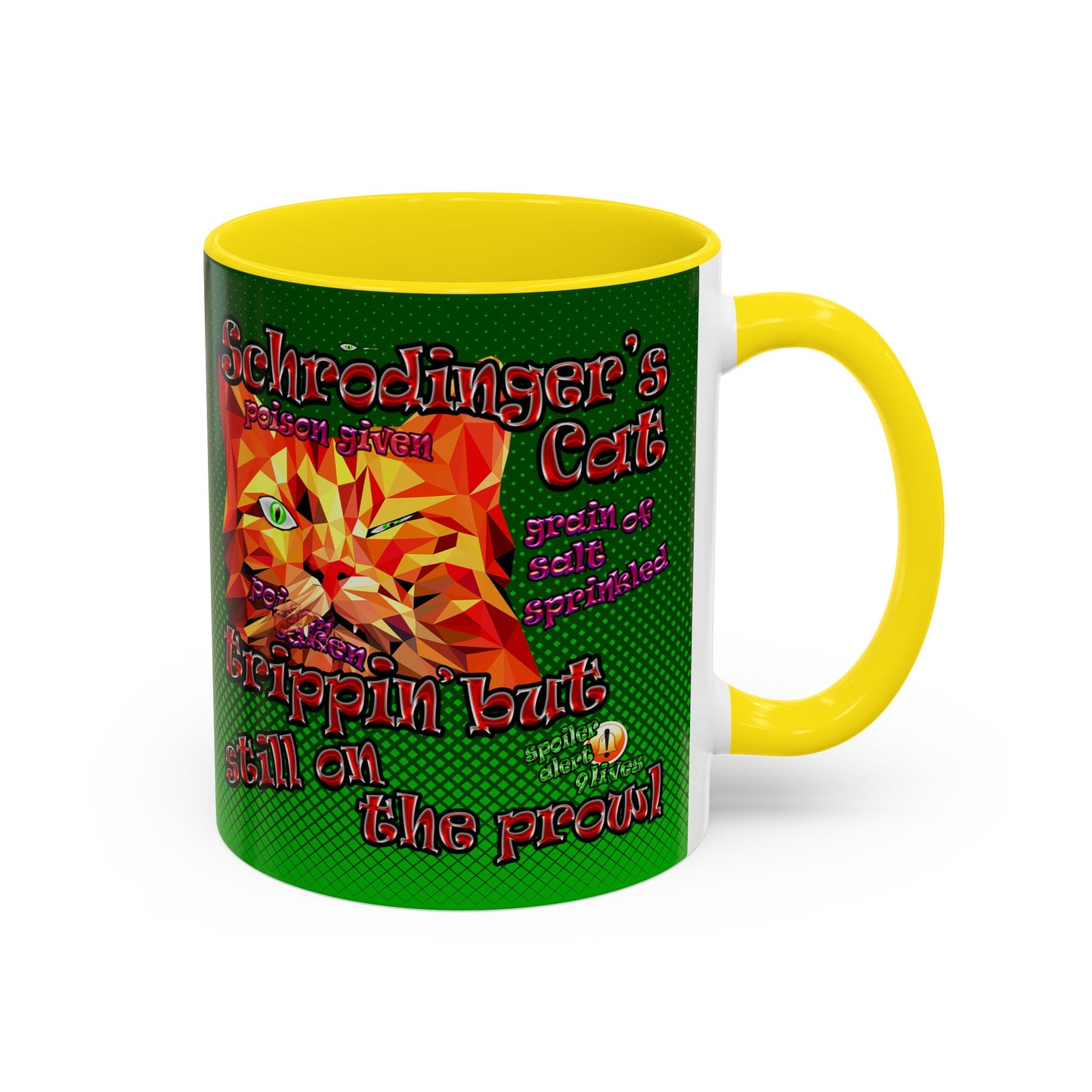 schrodinger's cat - Accent Mug (logo green)