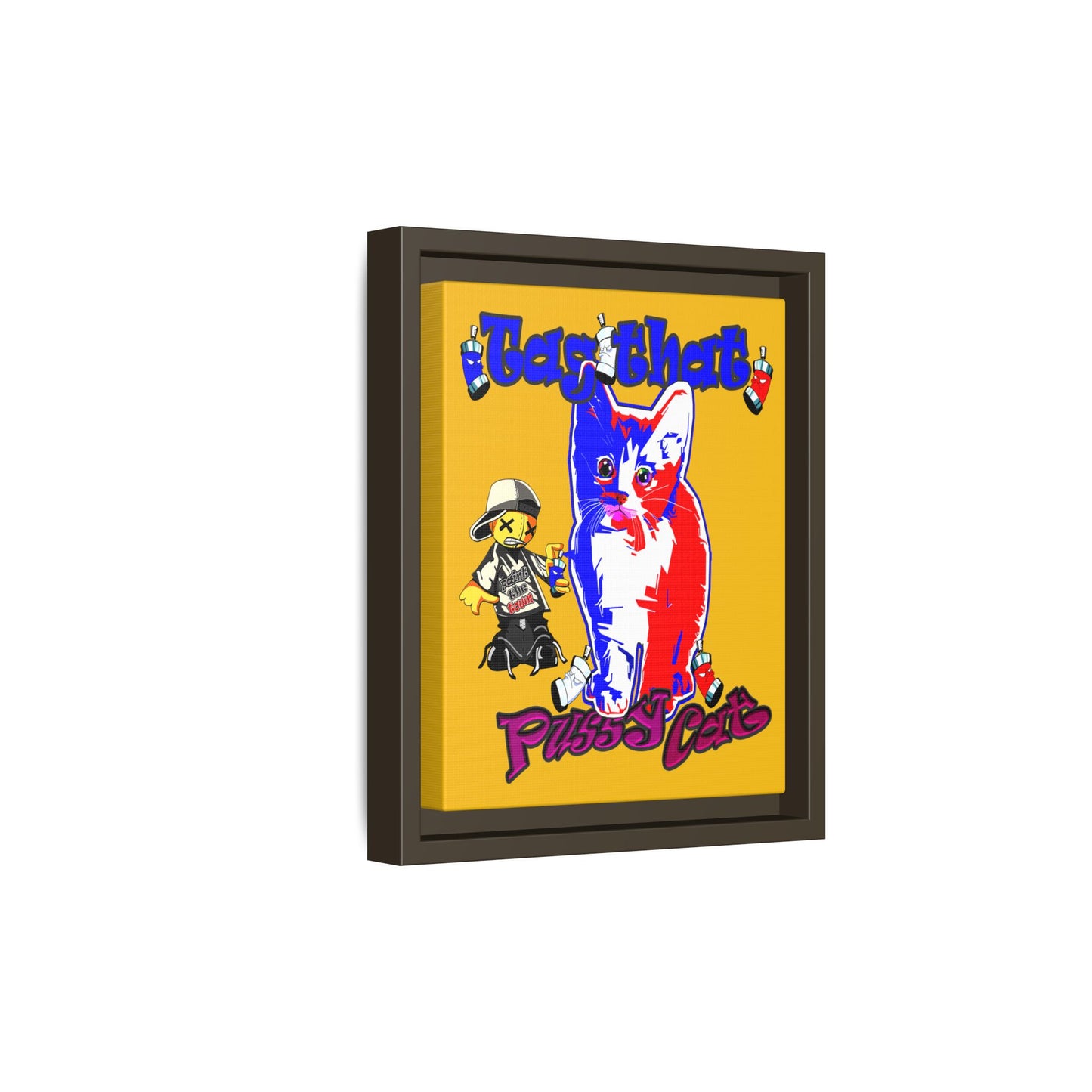 tag that - framed canvas art (yellow)