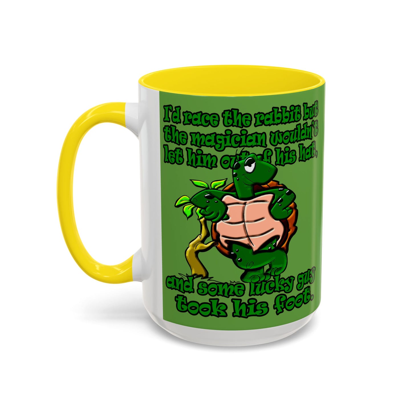 turtle race - Accent Mug (green)