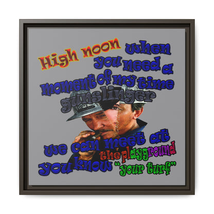 high noon - framed canvas art (grey)