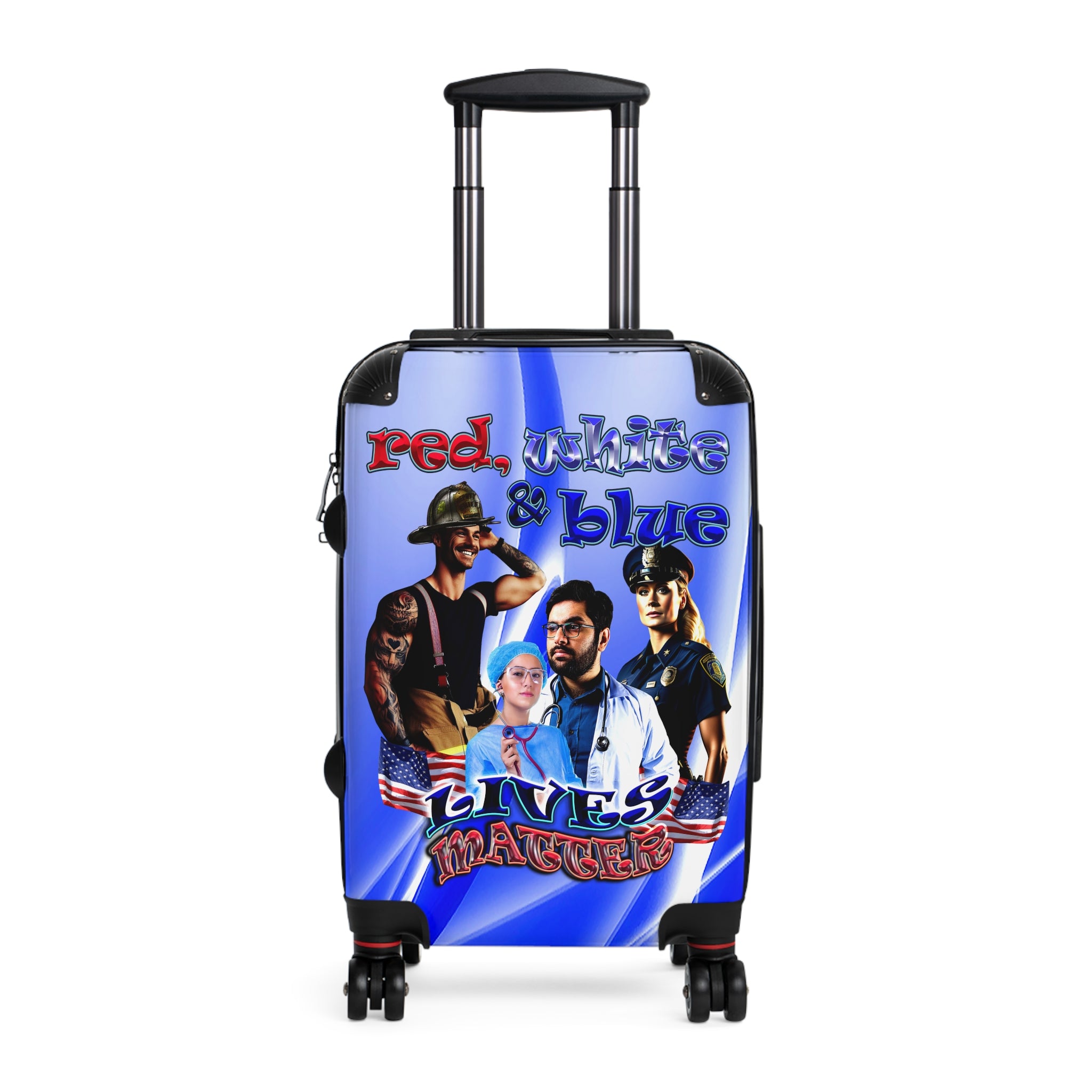 rw&b lives matter - Suitcase (blue-white wave)