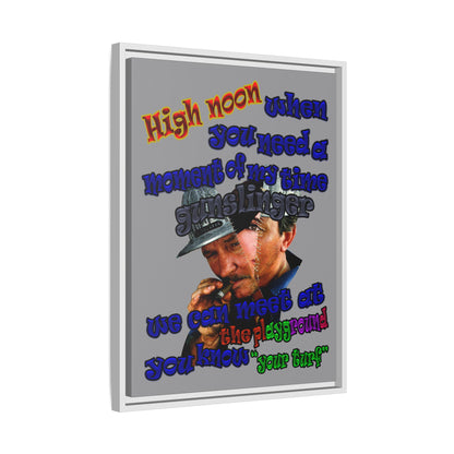 high noon - framed canvas art (grey)