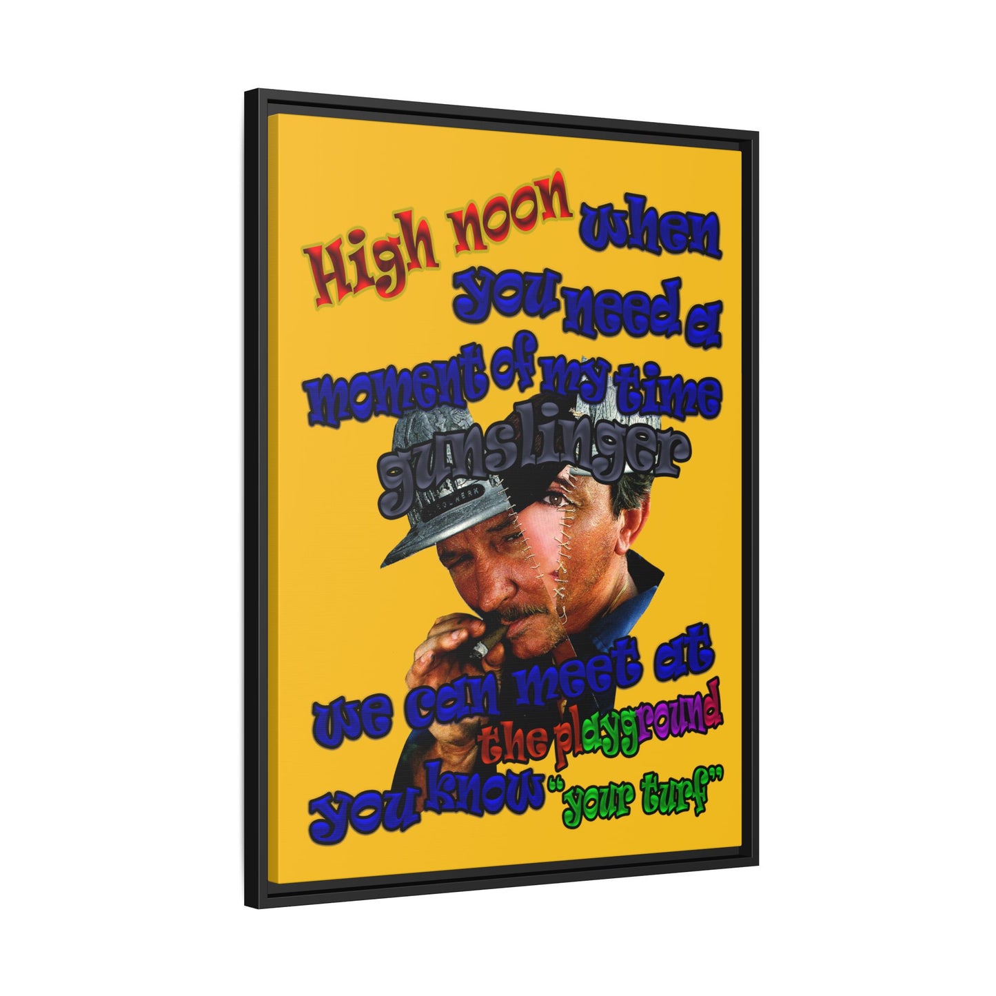 high noon - framed canvas art (yellow)