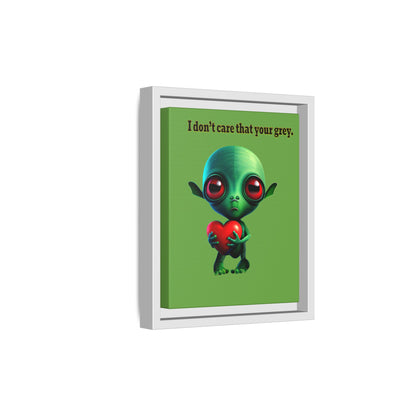 I don't care that your grey - framed canvas art (green)