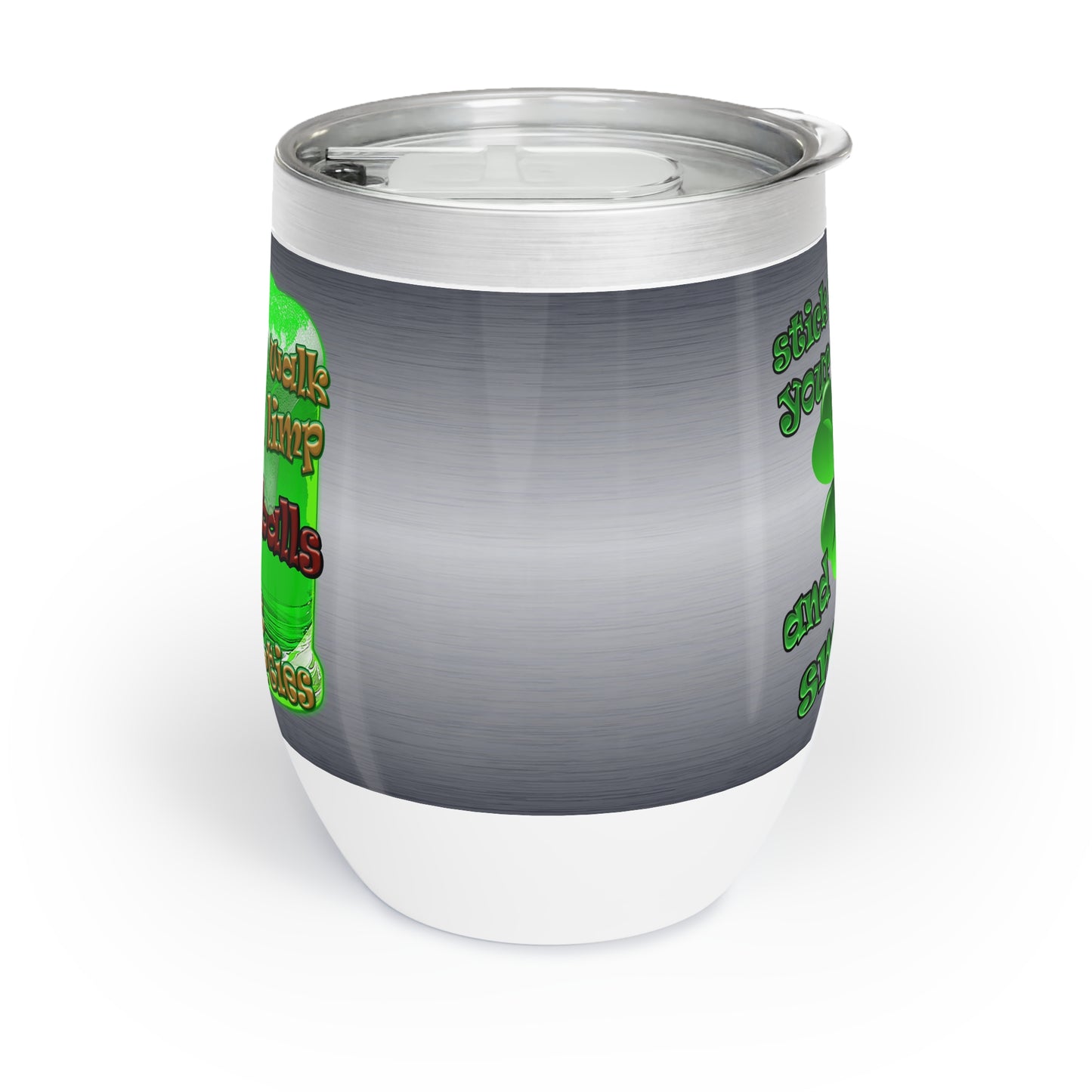 celtics logo - Chill Wine Tumbler (brushed nickel)