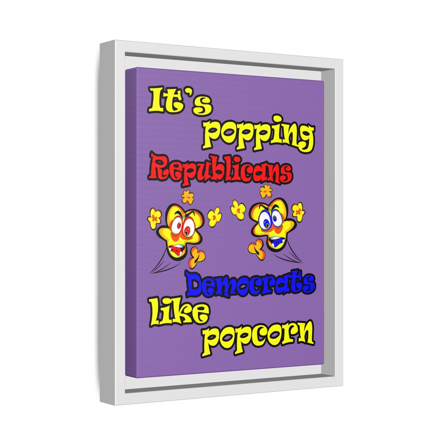 popping like popcorn - framed canvas art (light purple)