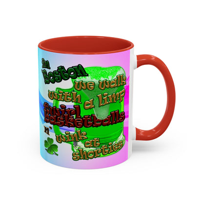 celtics logo - Accent Mug (light blue-pink wave)