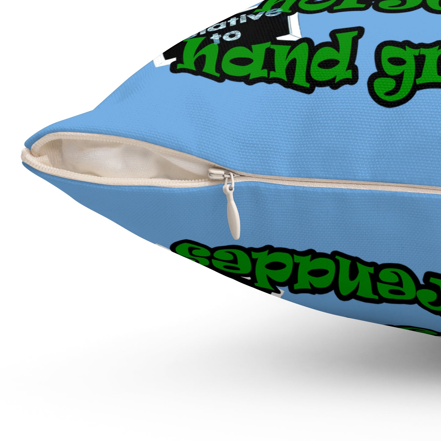 my luck - Spun Polyester Square Pillow - (light blue)