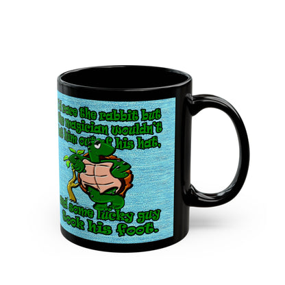 turtle race - Black Mug (faded dark blue)