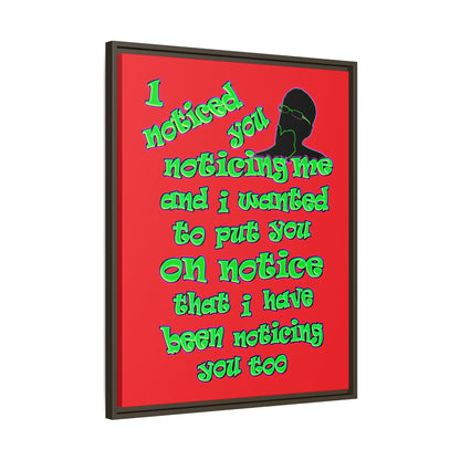 noticed you noticing - framed canvas art (red)