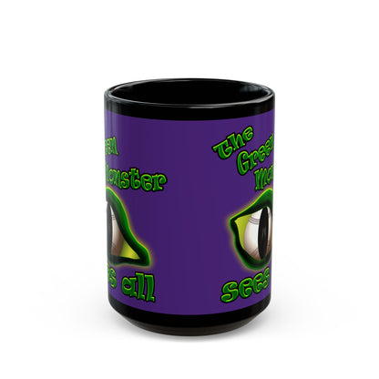 green monster - Black Mug (purple)