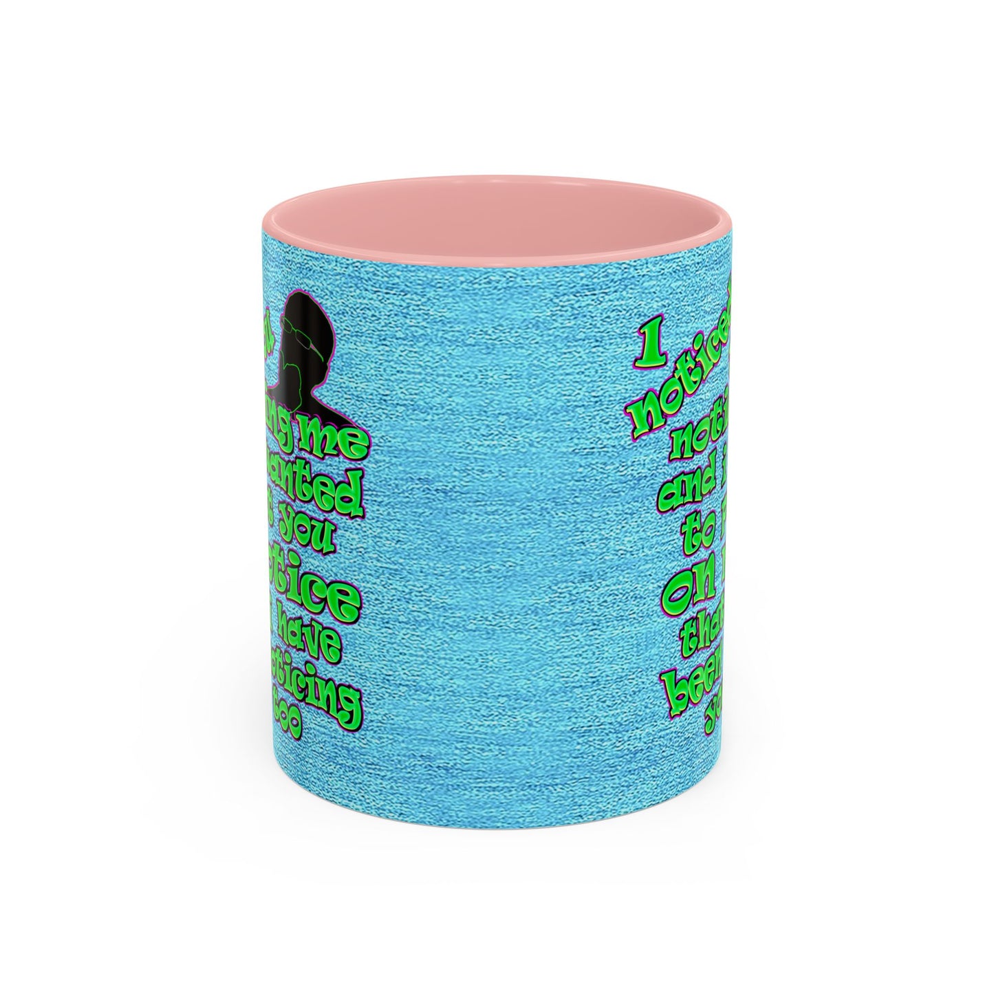 noticed you noticing - Accent Mug (faded dark blue)