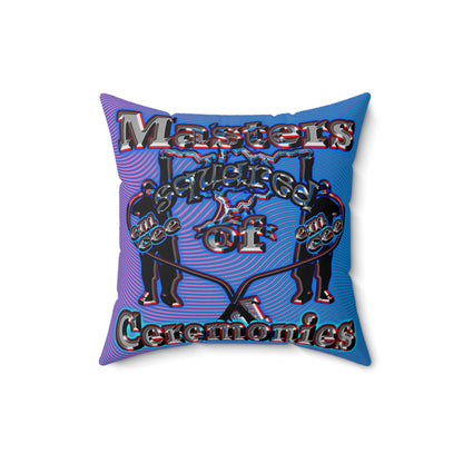 em cee squared - Spun Polyester Square Pillow - (light blue-purple wave)