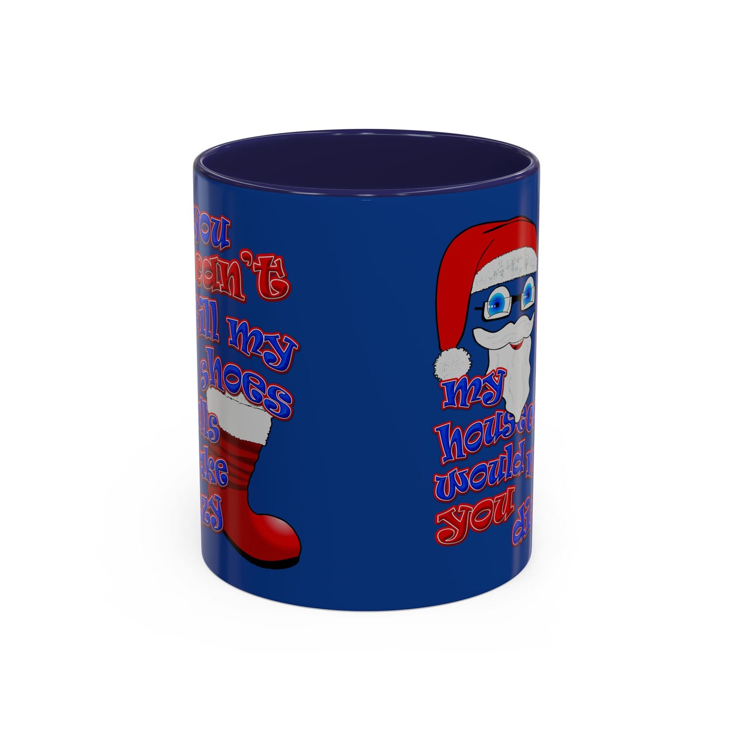 santa's shoes - Accent Mug (dark blue)
