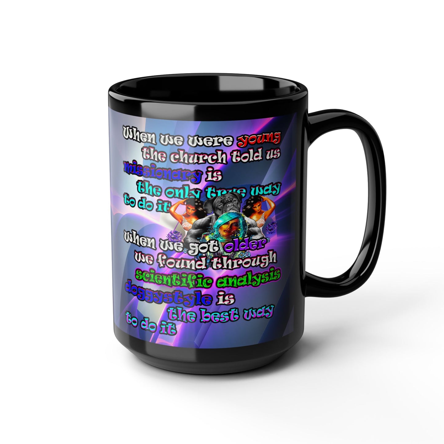doggystyle - Black Mug (grey-pink wave)