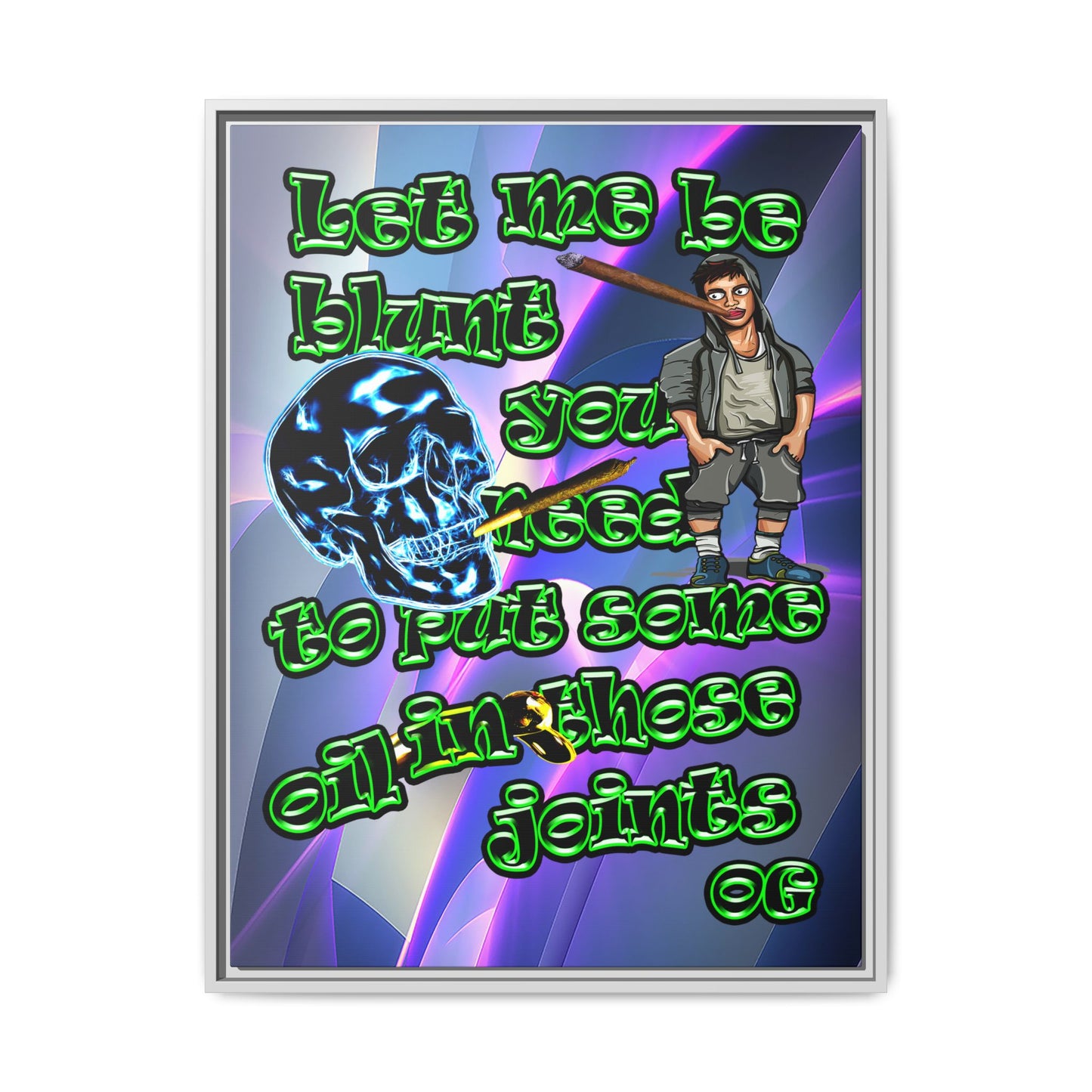 og - framed canvas art (grey-pink wave)