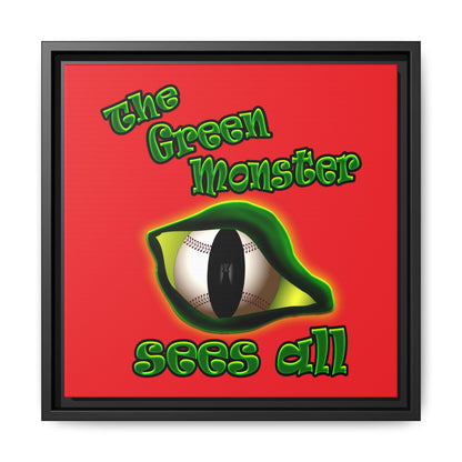 green monster - framed canvas art (red)