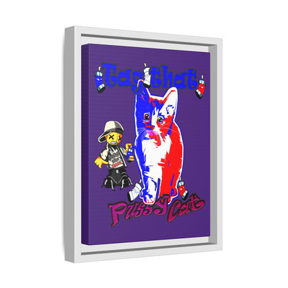tag that - framed canvas art (purple)