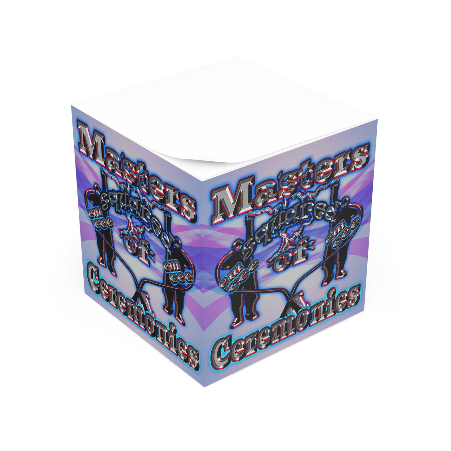 em cee squared - note cube (light blue-pink wave)
