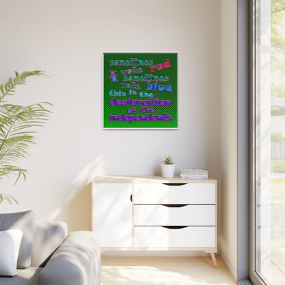 declaration of the independents - framed canvas art (logo green)