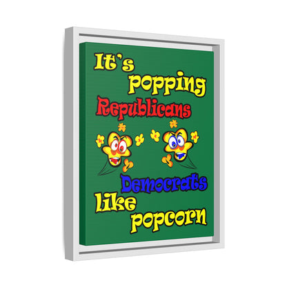 popping like popcorn - framed canvas art (dark green)