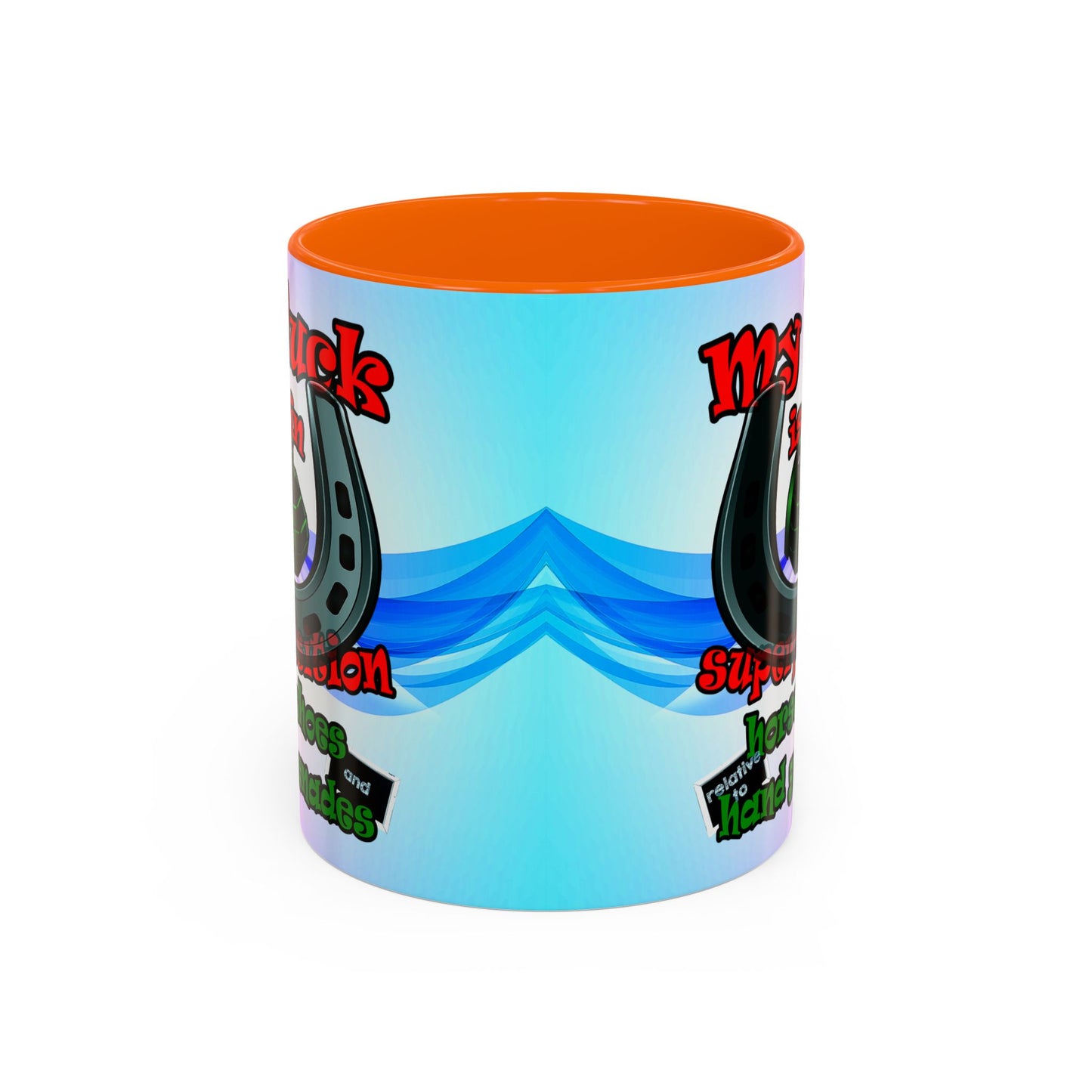 my luck - Accent Mug (light blue-pink wave)