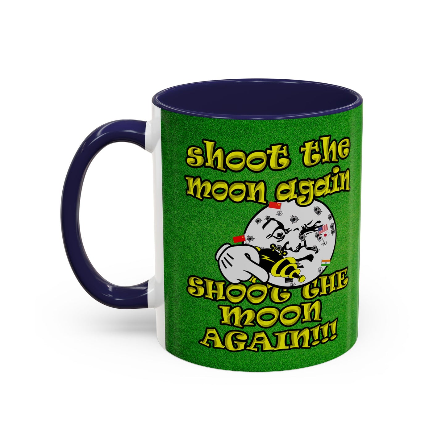 shoot the moon again - Accent Mug (green turf)