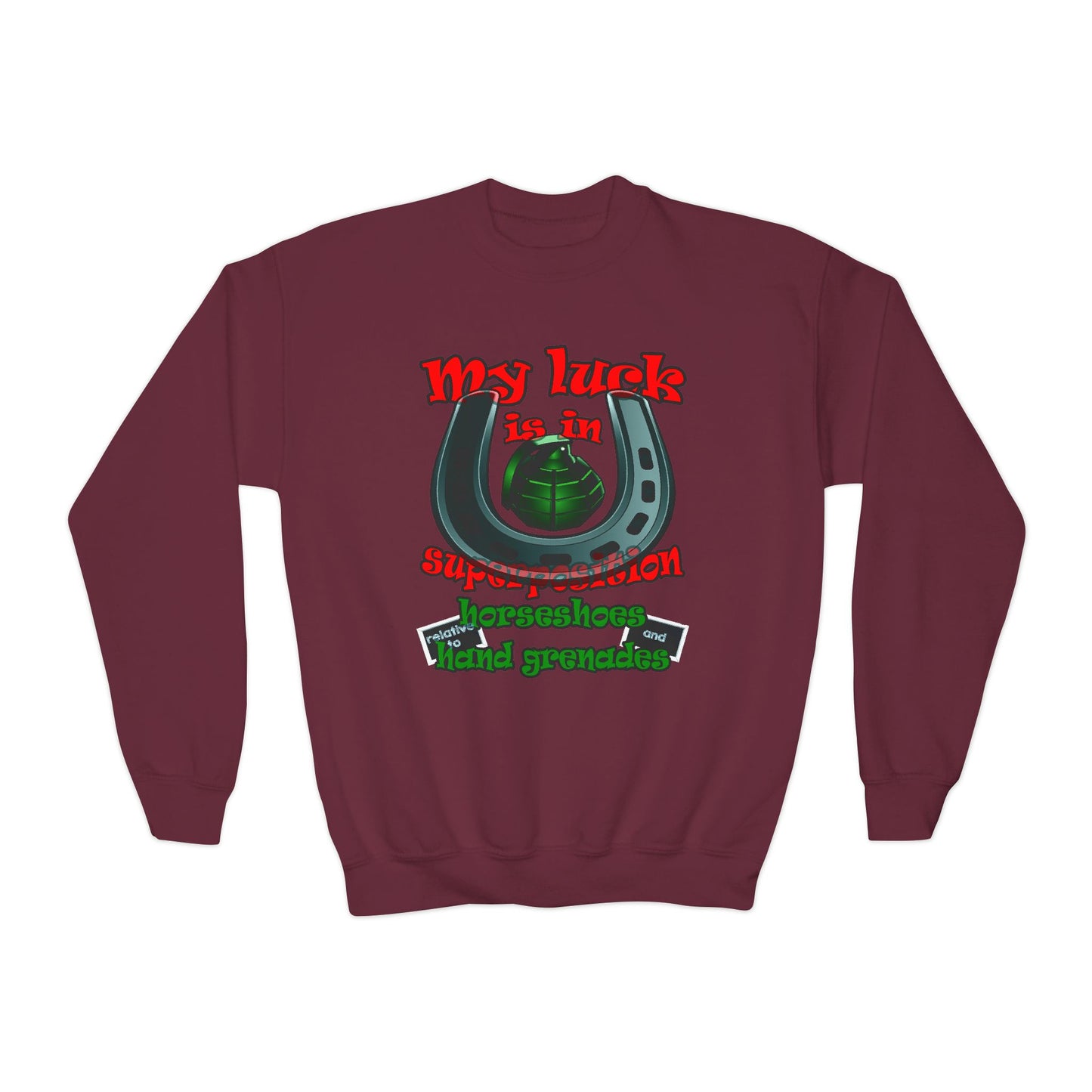 my luck - Youth Crewneck Sweatshirt