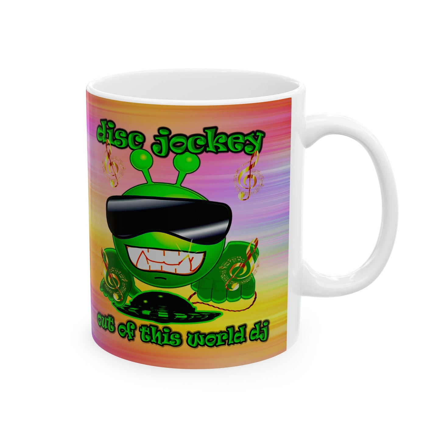disc jockey - White Mug (color blur)