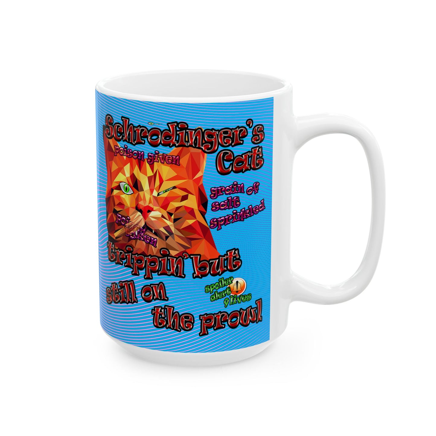 schrodinger's cat - White Mug (light blue-purple wave)