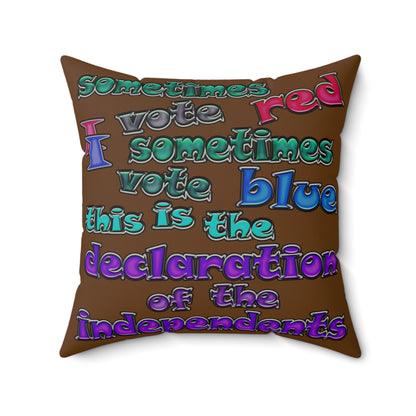declaration of the independents - Faux Suede Square Pillow - (brown)