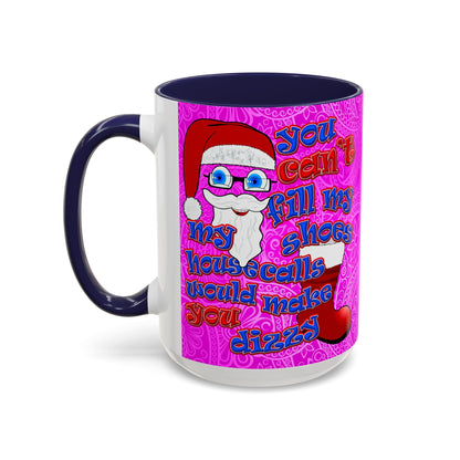 santa's shoes - Accent Mug (pink swirl)