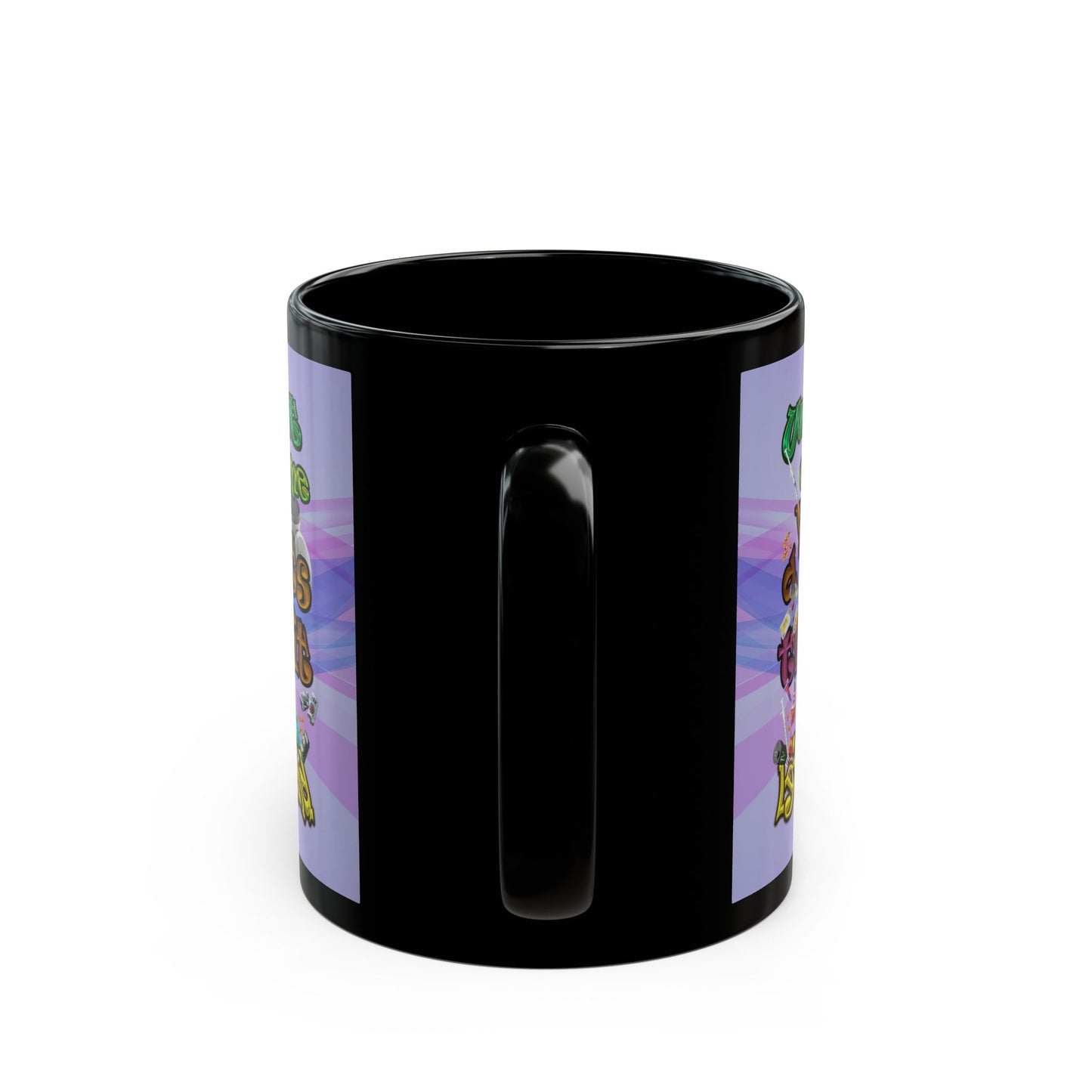the bum's shit - Black Mug (light blue-pink wave)