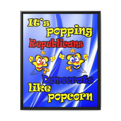 popping like popcorn - framed canvas art (blue-white wave)