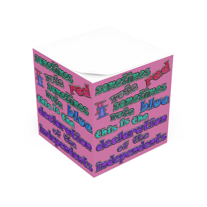 declaration of the independents - note cube (light pink)