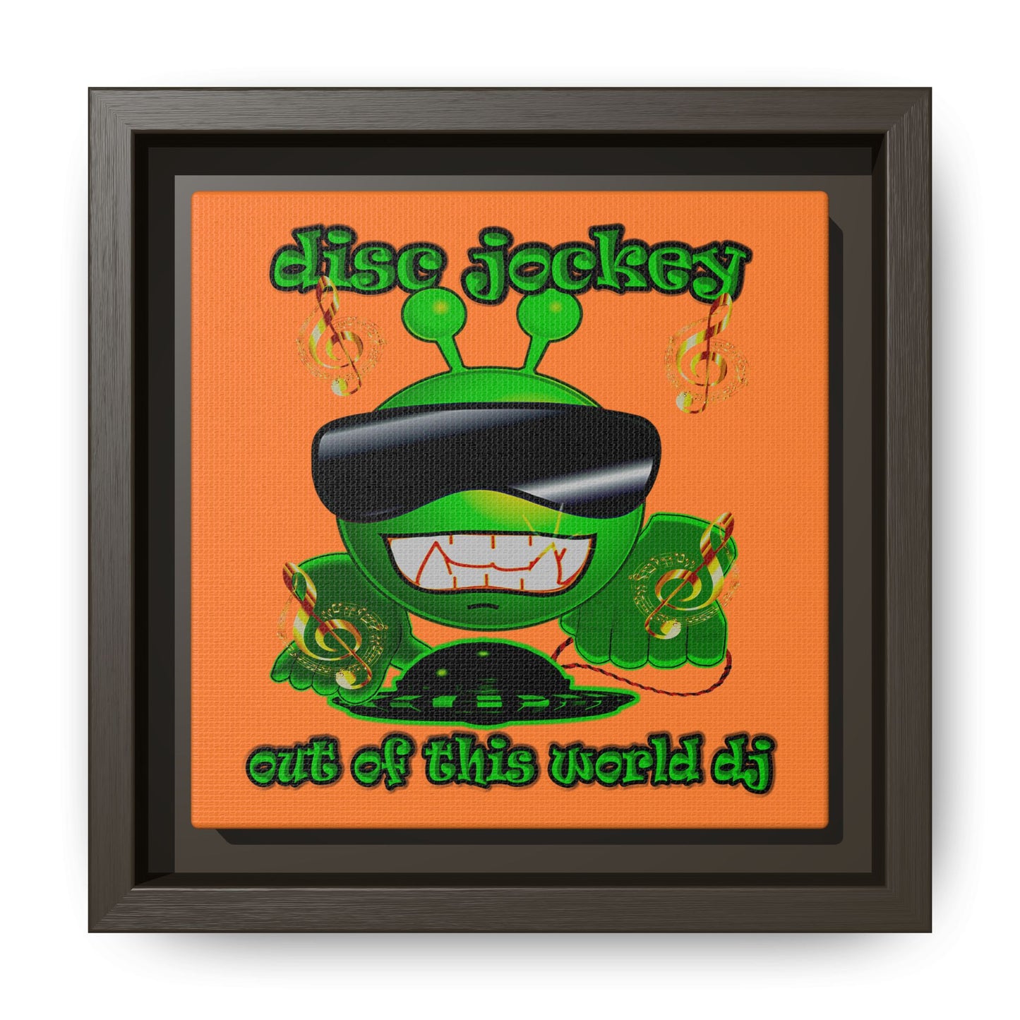 disc jockey - framed canvas art (crusta)