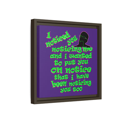 noticed you noticing - framed canvas art (purple)