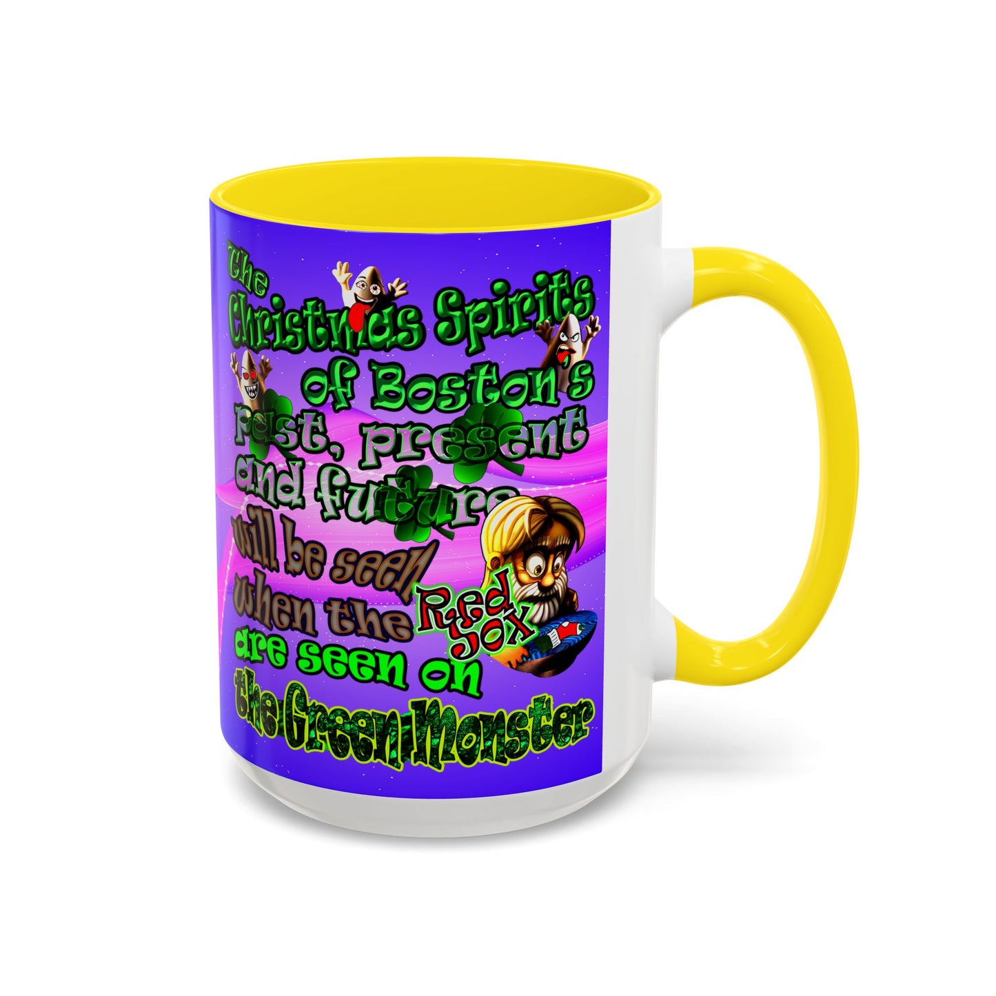 christmas spirits of boston - Accent Mug (purple-pink wave)
