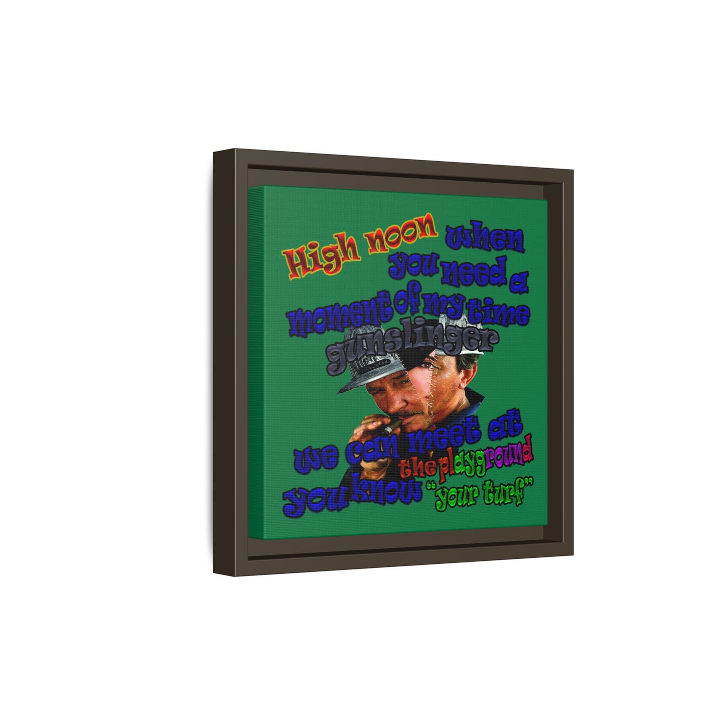 high noon - framed canvas art (dark green)
