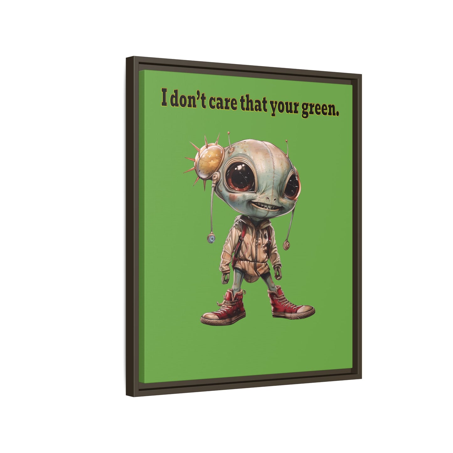 I don't care that your green - framed canvas art (green)