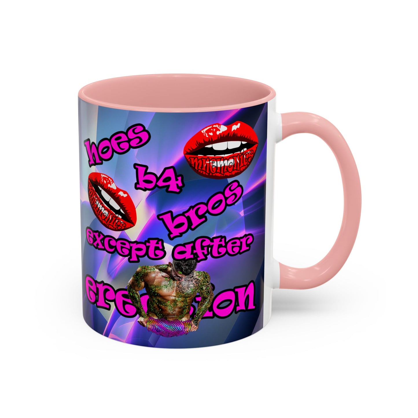 hoes b4 bros - Accent Mug (grey-pink wave)
