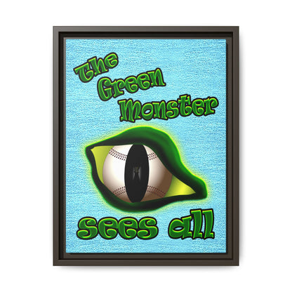 green monster - framed canvas art (faded blue)